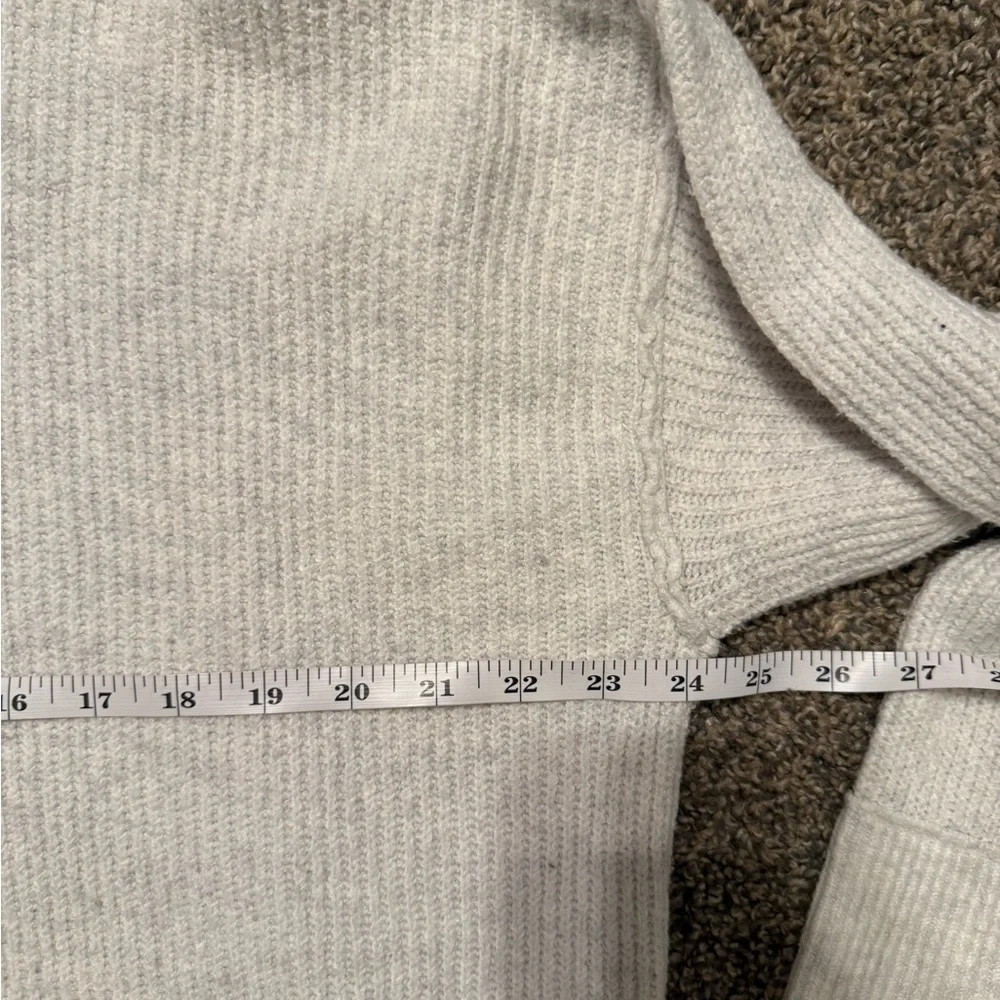 aerie Light White Ribbed Crewneck Sweater